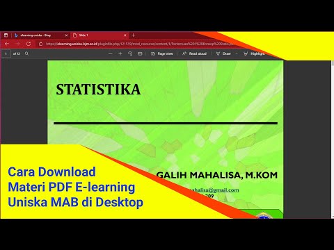 Cara Download Materi PDF E-learning Uniska Di Desktop