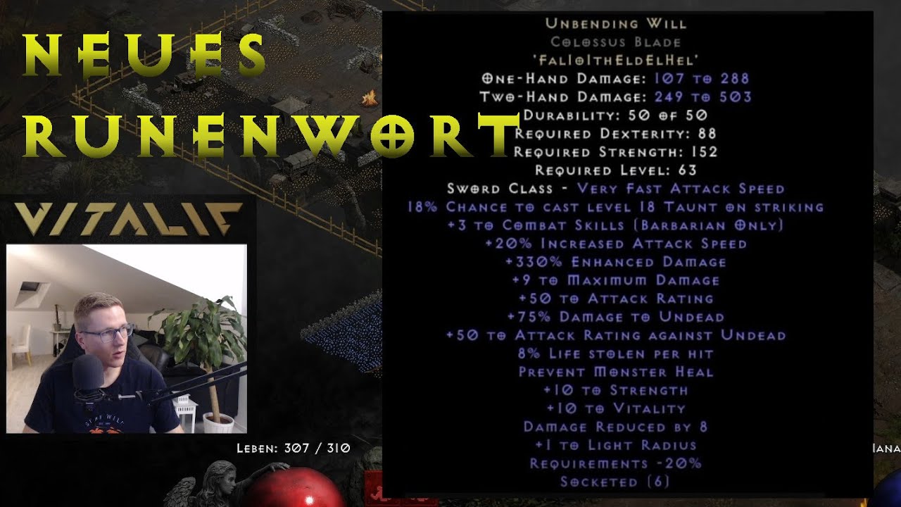Neues Runenwort geleakt für D2R Patch 2.4 Unbending Will YouTube