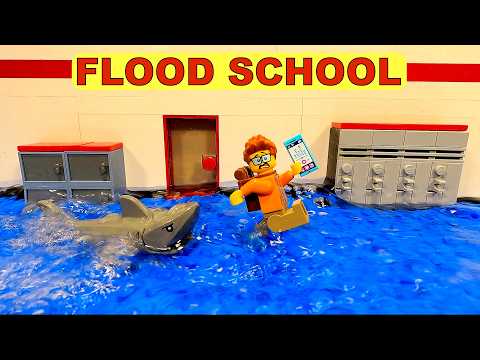 LEGO FLOOD EVOLUTION Of A DROP WATER At SCHOOL Disaster Movie 4K 60Fps
