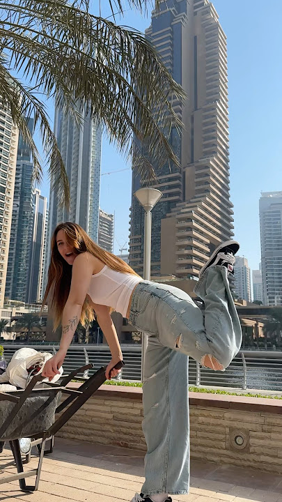 Traveling the World. Dubai Adventures. Beautiful Girl’s Journey.