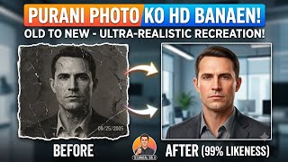 How To Convert Old Photos To High Definition Color Photos Using Ai | Photo Restoration | Ai Prompt