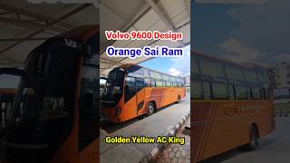 ଅରେଞ୍ଜ ସାଇ ରାମ ଭାରତବେଞ୍ଜ ସ୍ଲୀପର ବସ | Orange Volvo 9600s Design Type Bharatbenz Semi Sleeper Bus