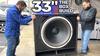 The Box is Built! 2 33" Subs for the home system (First of 2) assembled & ready to BASS 🔊🔊