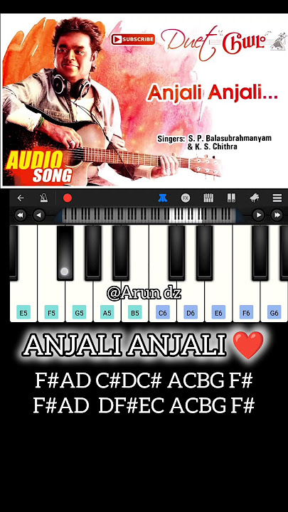 Anjali Anjali Pushpanjali 🤍🎼 | piano cover with notes 🎶 | Duet | Ar Rahman#piano#shots#music