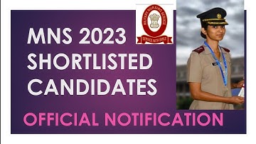 MNS 2023 short listed candidates list | MNS 2023 exam date | MNS 2023 exam | mns 2023 CBT exam date