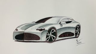 Concept Electric Car Concept drawing ✍ (Timelapse)
