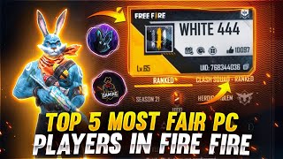 TOP 5 MOST FAIR ? PC PLAYER'S IN WORLD ? NEVER USED HACK - Garena Free Fire