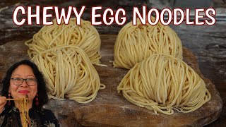 How To Make Chinese Egg Noodles At Home! Easy to Get a Chewy Texture!