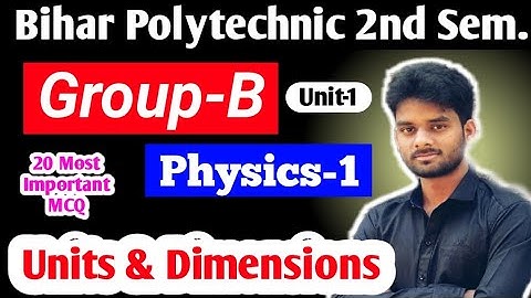 Bihar Polytechnic 2nd Semester Important Physics-1 MCQ Question|Applied Physics-1 MCQ|H2O STUDY|