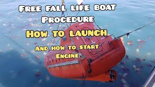 How to launch free fall lifeboat. and how to test engine #educationalvlog