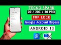 Tecno Spark 20/20c FRP Bypass Android 13 | Tecno Spark 20 Pro Google Account Bypass Without PC 2024