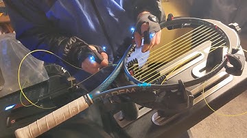 Racket stringing start to finish.