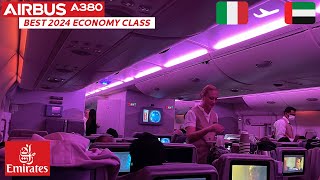 BEST 2024 ECONOMY CLASS Emirates A380 Trip Report from Milan to Dubai