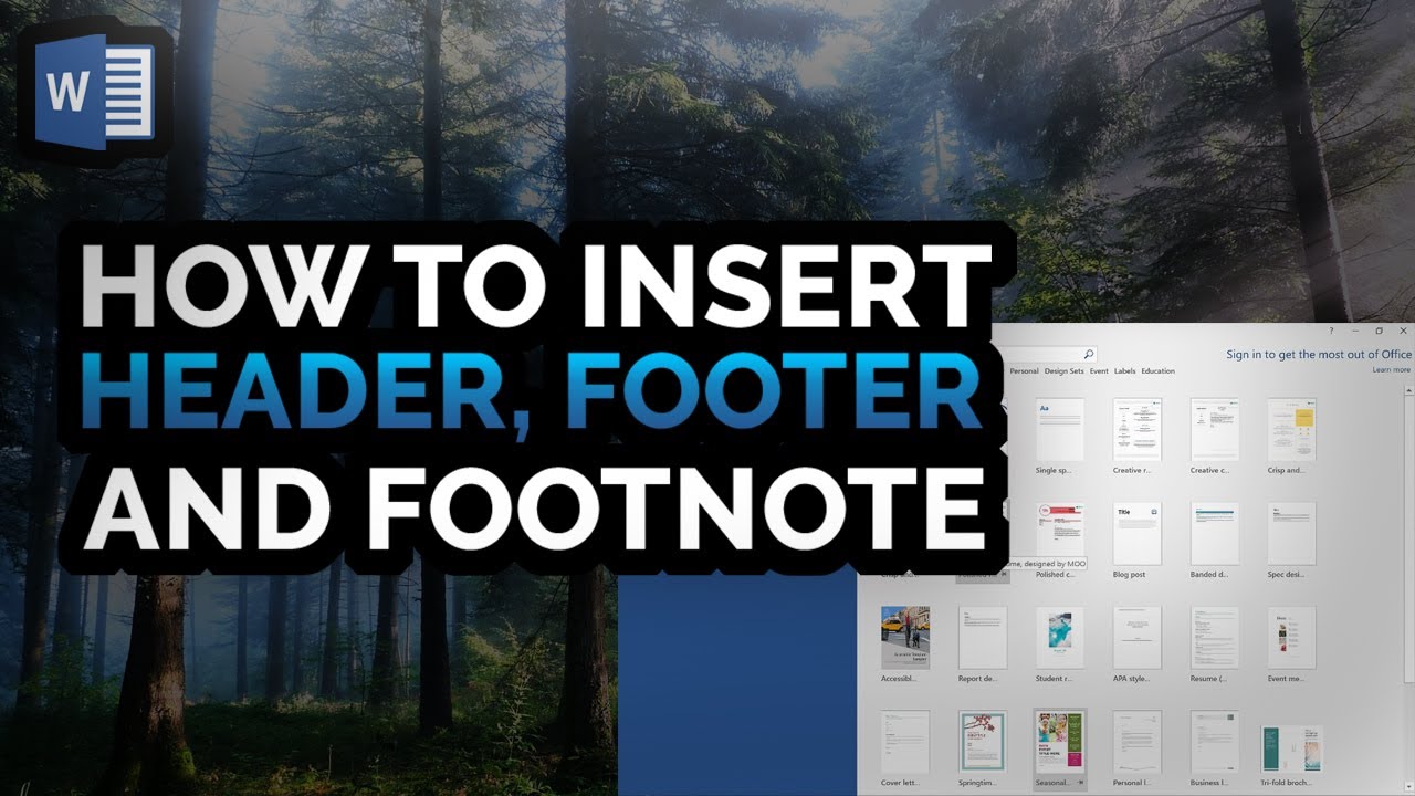 How To Insert Header, Footer and Footnote in Word! (Tutorial) 