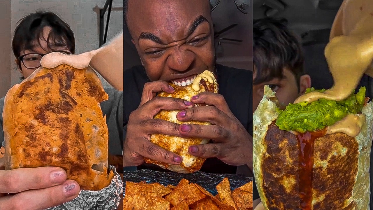 Taco Bell Mukbang ASMR! SoftBite's HUGE Burrito Feast (Satisfying Crunch & Eating Sounds)