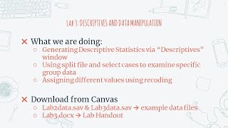 Lab 3 - Descriptives and Data Manipulation