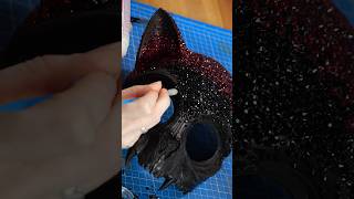 I crystallized one of my masks 💎 #rhinestones #glittermask #catmask #headpiece #cosplay