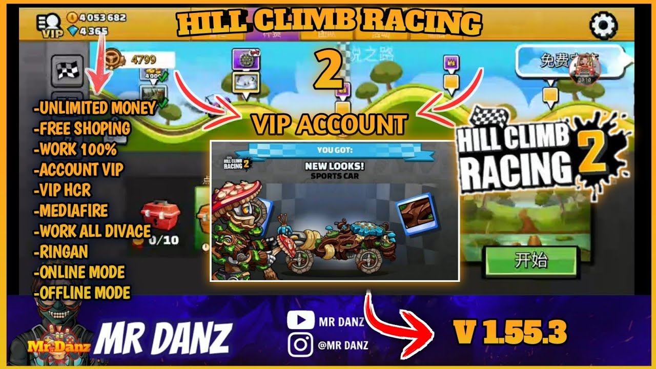 Hill climb racing 2 mod apk unlimited money diamond and fuel 1.55