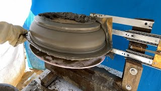 How To Make An Oval Cement Pot?