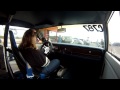 Lisa caldwells huge 3 gear wheelstand in car