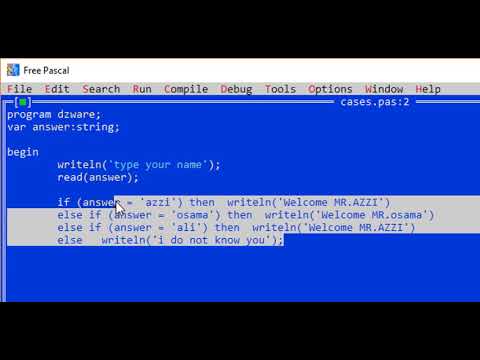 دورة تعلم الخوارزميات 08# :case statement in pascal - YouTube