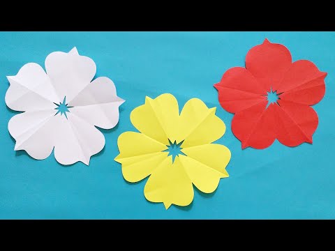 Cách cắt Bông Hoa 5 cánh cực dễ | How to make 5 petal hand cut paper flowers| Liam Channel | Foci