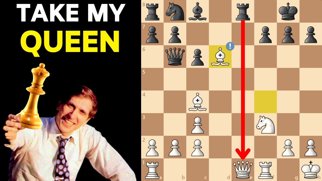 Fischer DEMOLISHES His Opponent with a Queen Sacrifice in an Opening -  Remote Chess Academy