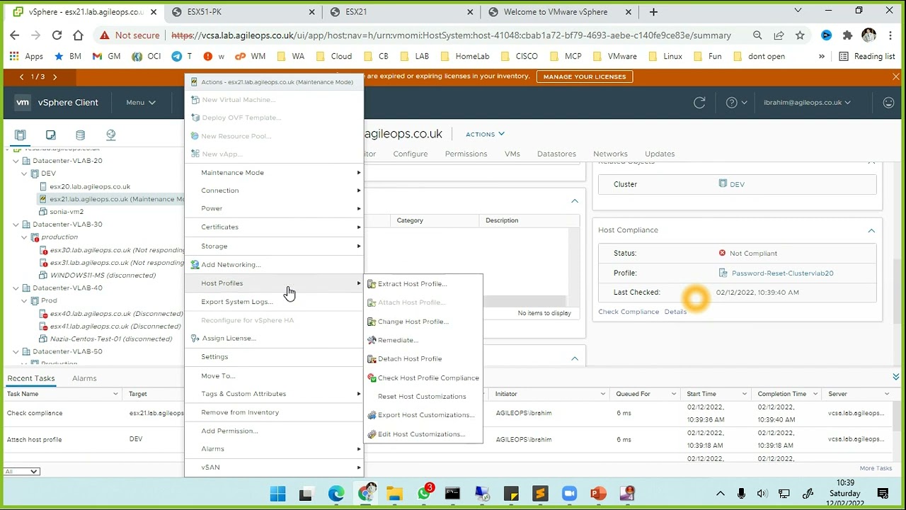 How to reset ESXi 7 password using host profiles