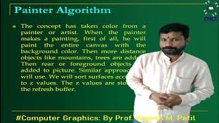 MSC II SEM III CG UNIT 05 002 Painters Algorithm