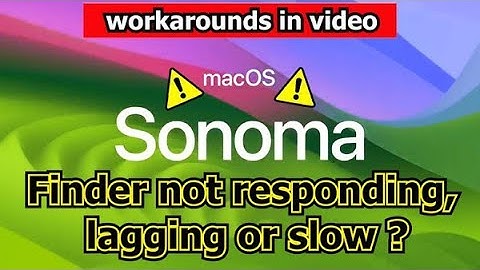 macOS Sonoma Finder not responding, lagging or slow