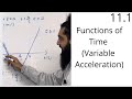 Edexcel as level maths 111 functions of time variable acceleration