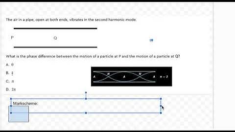 The air in a pipe, open at both ends, vibrates in the second harmonic mode.What is the phase