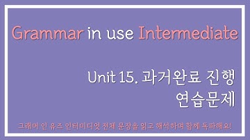 [초중급영어회화] 그래머 인 유즈 인터미디엇 Unit15 (과거완료 진행) 연습문제