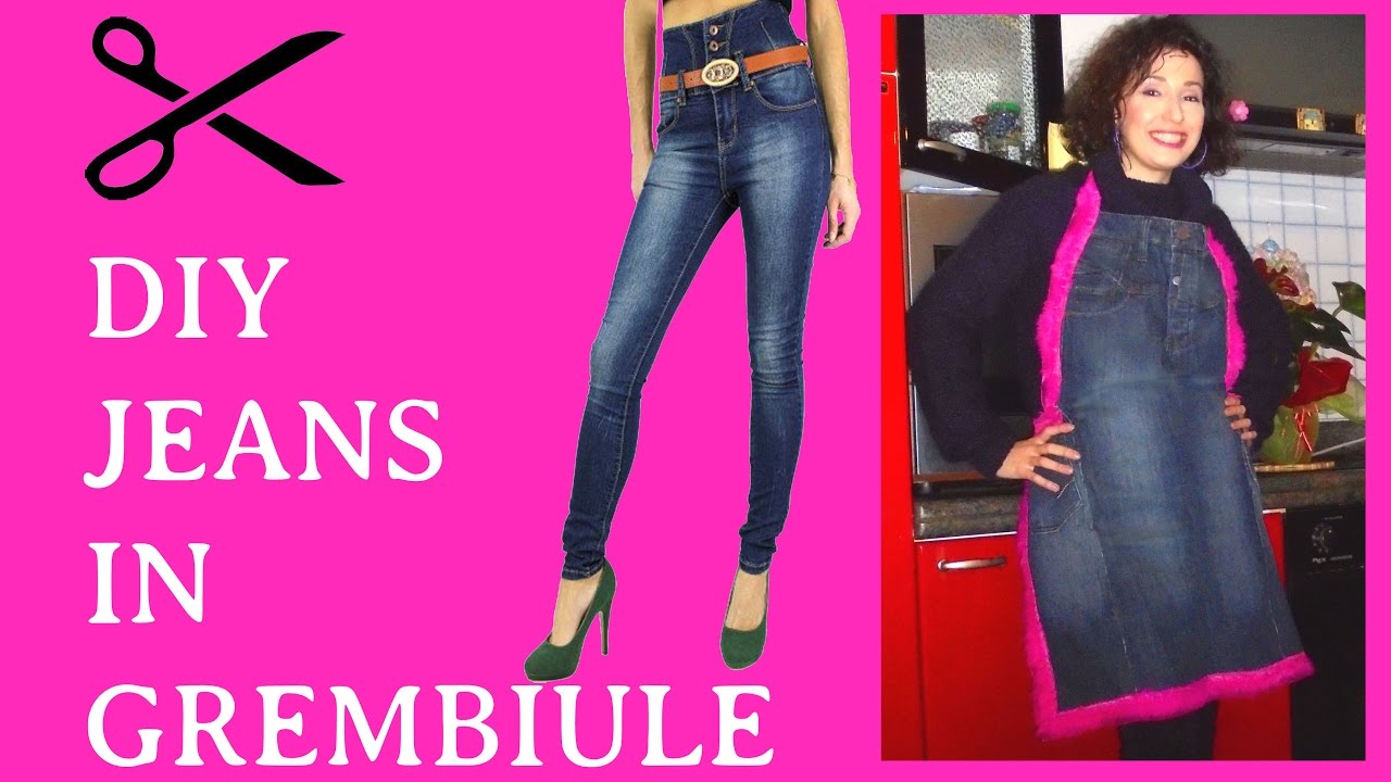 Come trasformare un JEANS in un GREMBIULE - How to turn a JEANS in a APRON  - Tutorial by Diana Toto - YouTube