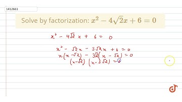 Solve by    factorization:  ltmath gt  ltmrow gt  ltmsup gt  ltmi gtx lt/mi gt  ltmn gt2 lt/mn