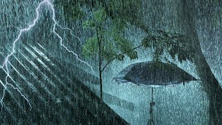 Rain Sounds for Sleeping | Tropical Hurricane, Heavy Rainstorm &amp; Powerful Thunder Sounds at Night