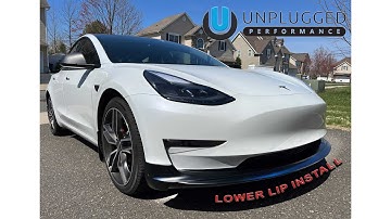 Unplugged Performance Tesla Model 3 Front Lip Spoiler Install