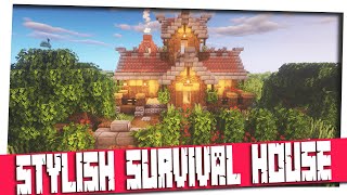 Minecraft 1.15 - Stylish Survival House｜Minecraft How to build｜Time Lapse Tutorial!
