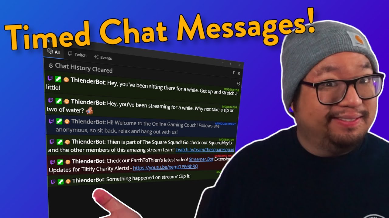 Timed Chat Messages in Streamer.Bot - YouTube