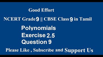 NCERT Grade 9 || CBSE Class 9  - Polynomials  Exercise 2.5 - Question 9 in Tamil