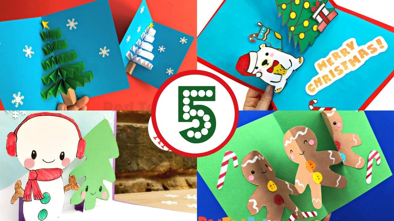 5 Pop Up Christmas Cards - Learn how make a pop card easy Christmas! YouTube