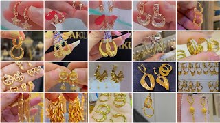 Top 200 Latest Gold Earrings Designs 2026 Beautiful Gold Hoop Earrings Collection #Trendingjewelry 