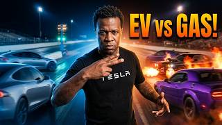 Tesla Plaid vs Dodge Hellcat | Real World Drag Racing!