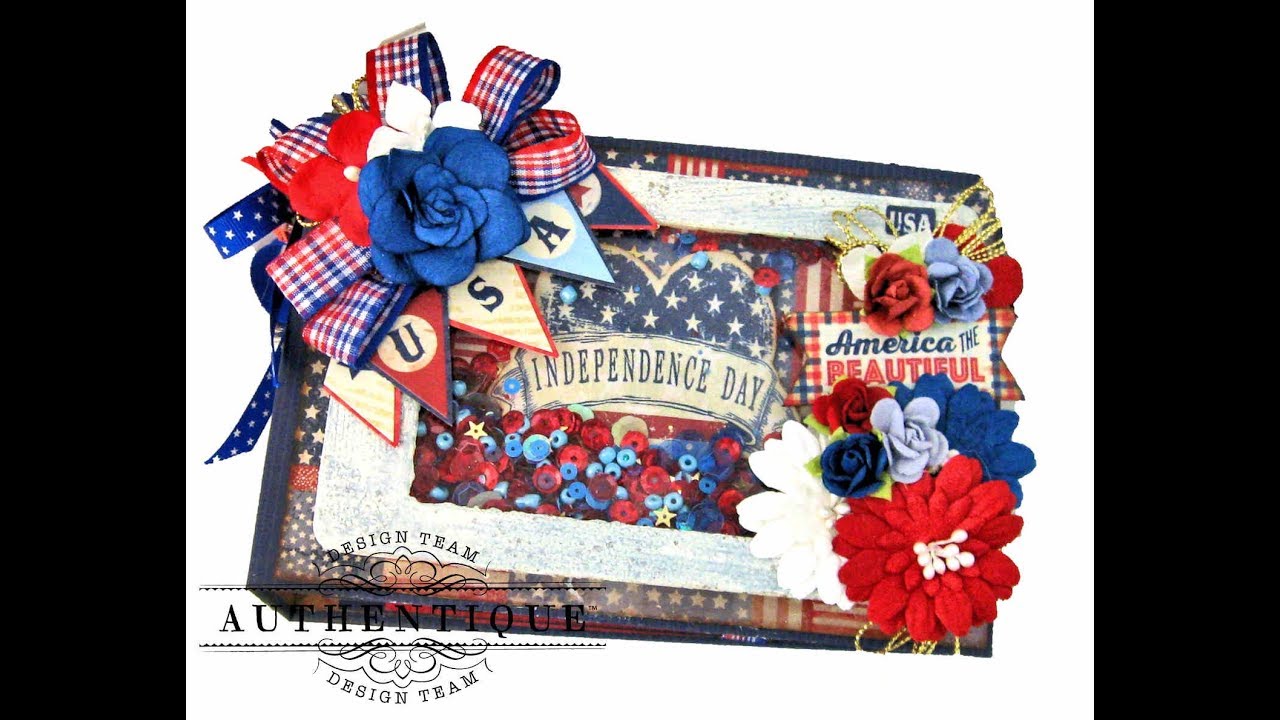Authentique Liberty 4th of July Double Waterfall Mini Album Tutorial