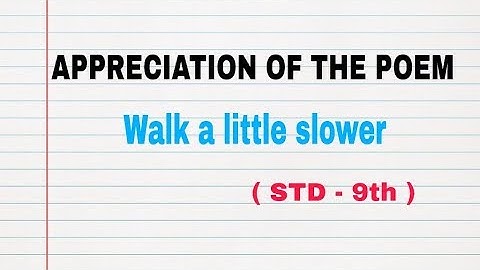 Appreciation of the poem 