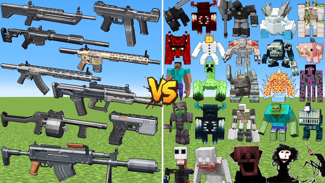 What TaCZ Hare Tactics Gun Can Defeat The Most All Bosses Mobs in Minecraft?