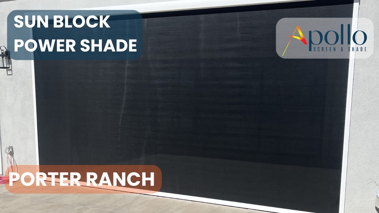 Motorized patio screen installation in Bella Vista, Porter Ranch