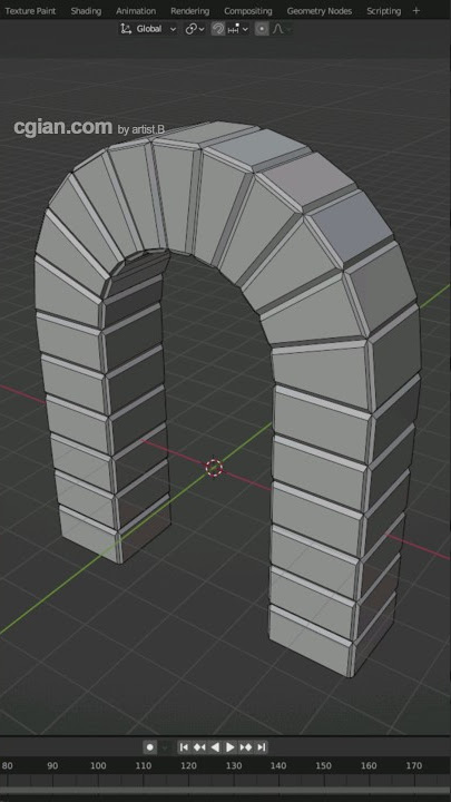 Blender timelapse How to make an arch 3D model #blender #3d #modeling #cgian