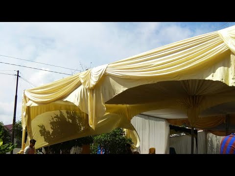 Tutorial simpel membuat rempel kain tenda dekorasi di acara pernikahan