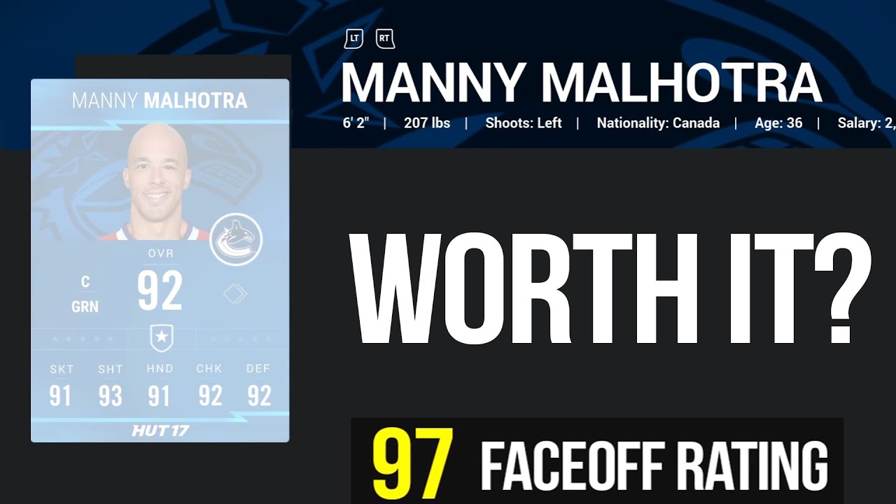 MANNY MALHOTRA? | NHL 17 HUT 